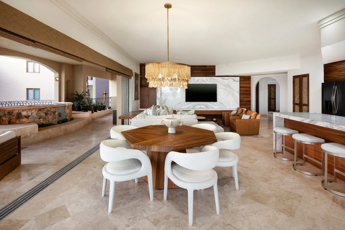 Gourmet kitchen and dining area with modern finishes