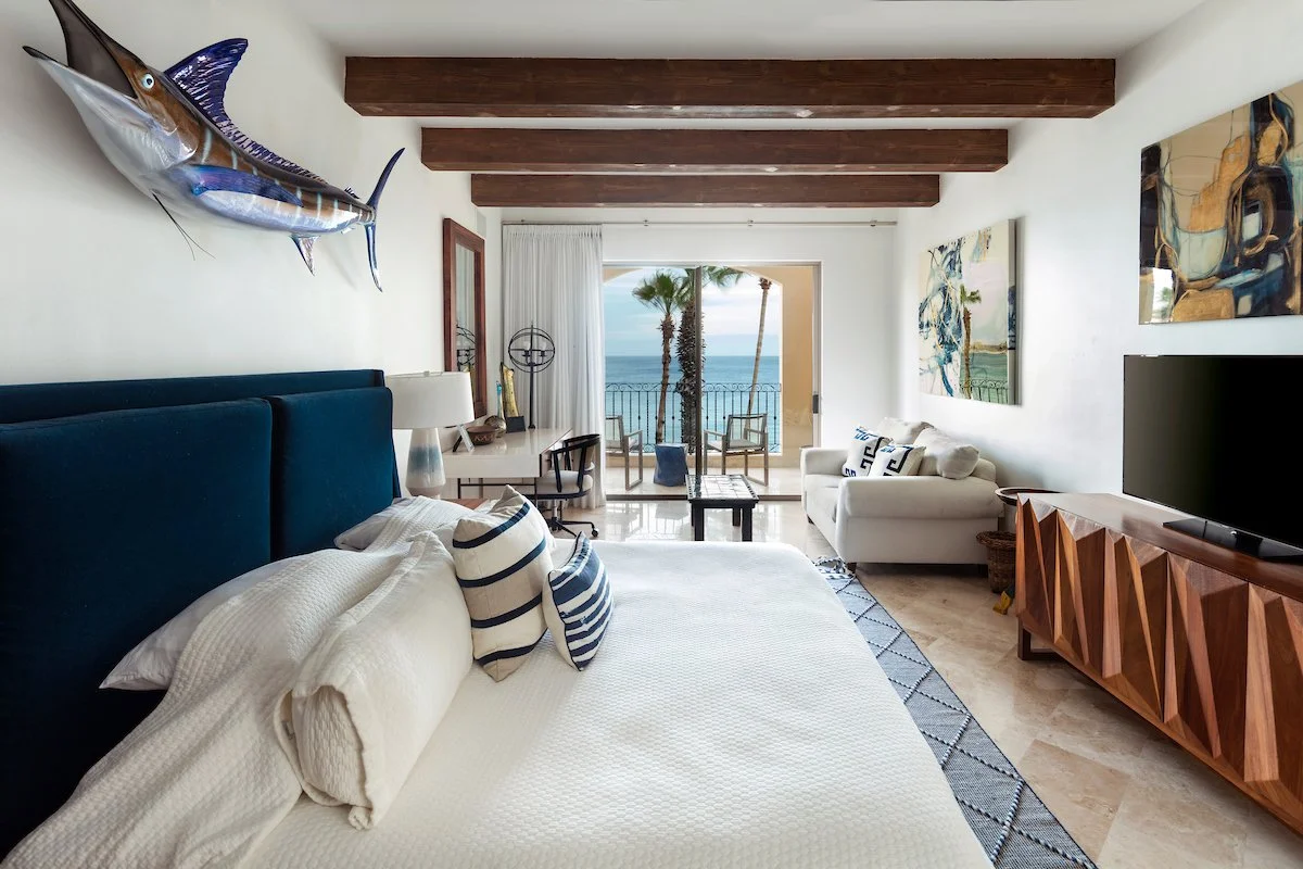 Second master bedroom with king bed and mountain views