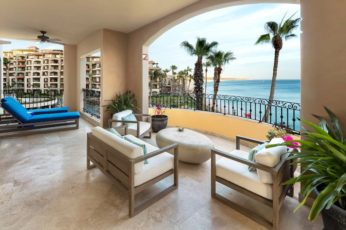 Resort terrace with ocean and resort views